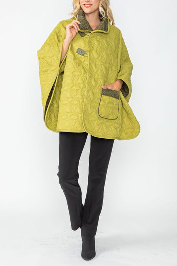 Olive and Lime Reversible Poncho